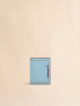  Sky Blue Bi-fold Wallet With Marni Symbol Embroidery Leaden Blue