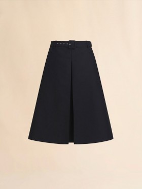  Cotton A-line Skirt With Marni Symbol Black