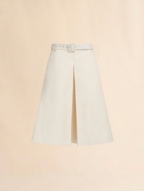  Ivory Cotton A-line Skirt With Marni Symbol