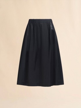  Taffeta Wide Skirt With Marni Symbol Black