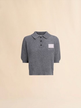  Grey Cashmere Polo Jumper With Marni Patch Graphite