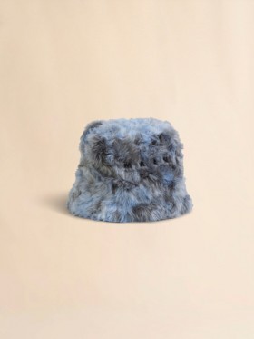  Grey Long-hair Jacquard Bucket Hat Antique Silver