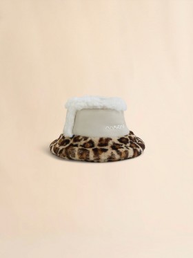  Leather And Shearling Bucket Hat Stonewhite