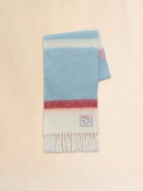  Light Blue Striped Alpaca-mohair Scarf Lightblue