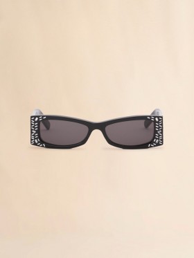  Acetate Zokoa Sunglasses With Rhinestones Black