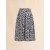  Poplin Midi Skirt With Balck And White Pop Fields Motif Black
