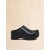  Leather Chunky Clog Sabot Black