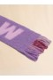  Scairf Mohair Corcra agus Olann le Lógó Maxi Pruneviolet