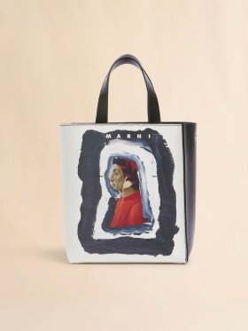  Mála Beag Museo Bán agus Leathar le Prionta Dante Lily Bán/dubh/arbutus