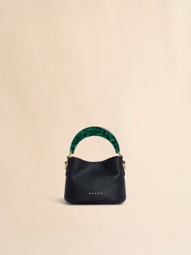  Mála Buicéad Mini Venice i Leathar Dubh/Glas Sféarúil