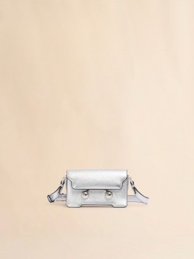  Mála Gualainn Mini Trunkaroo Leathair Airgid