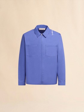  Léine Cadáis Orgánach Indigo le Siombail Marni Gorm Liathróideach