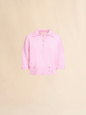  Léine Polo Cadáis Bándearg le Siombail Marni Pinkgummy