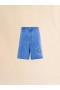 Hellblaue Jeansshorts mit Patch-Detail Kobalt
