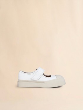  Weiße Mary Jane-Sneaker aus Nappaleder Lilywhite