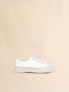 Weißer Pablo-Schnürsneaker aus Nappaleder Lilywhite