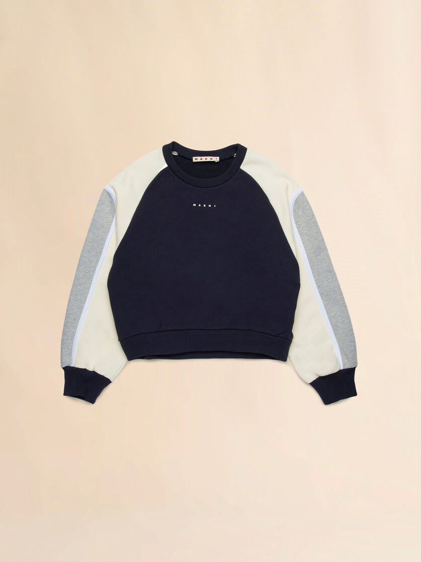  Crewneck Sweatshirt With Colorblock Details Bluenavy