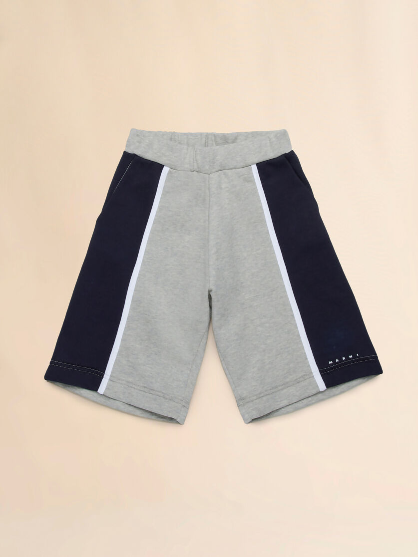 Fleece Shorts With Colorblock Details Bluenavy